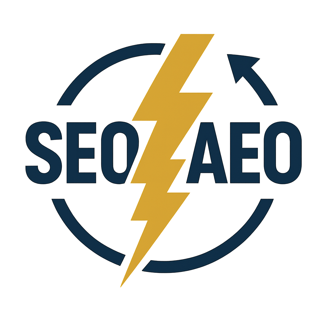 bolt on to show how SEO and AEO come together for dominance design a symbol-1